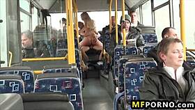 blondie lindsey olsen gets drilled hard on a crowded public bus.