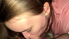 late night cream mask for my stepdaughter pov blowjob cum on face