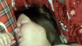 Hairy pussy dripping with cum after intense creampie session.