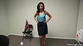 mexican teen gives handjob to big cock