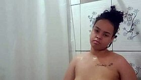 Teen Brunette Fingers Her Tight Pussy In The Shower For Intense Orgasm