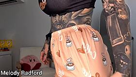 Sexy sleepwear try-on haul with curvy amateur huge boobs