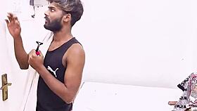 Indian Cougar's Hairless Beaver Licked By Lover In A Quickie Fuck