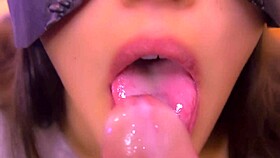 Japanese blowjob with cum in mouth 😋