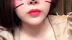 Asian girl with big tits live on bigo