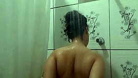 Teen Brunette Fingers Her Tight Pussy In The Shower For Intense Orgasm
