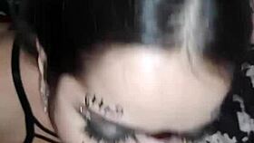 Wellington Prado receives deep blowjob, face covered in cum.