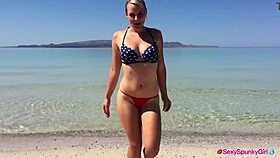 Oh My God, My Boyfriend Just Covered My Tits With Cum After A Bikini Blowjob At The Beach!