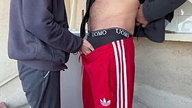 accidental homemade sex with neighbour cum in mouth blowjob in laundry room