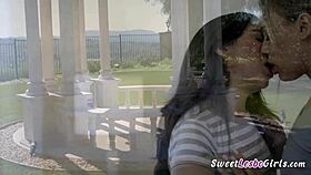 Blonde Horny Lesbian Teen Seduces Brunette Friend With Tender Kisses.