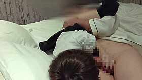 creampie in cowgirl makes cum drip from pussy 😍 cute maid tempts in 69