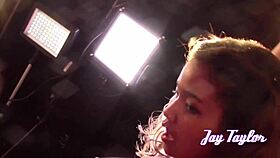 i watch jay and loni dance with light in a softcore lesbian striptease