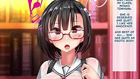 Cute anime hentai student with huge tits and ass enjoys sex in uniform, her boobs bouncing wildly!