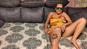 Wife with hairy pussy wants play while husband at work