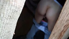 i spy on my stepsister in the barn during her private moment