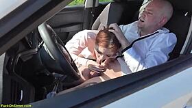 The first anal sex on the street with a taxi driver