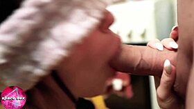 Blindly licking cock and getting facial, amazing!