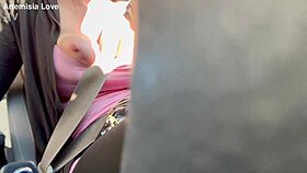 artemisia love flashing big boobs on car ride