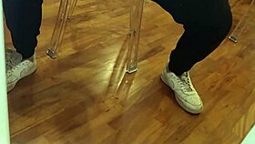 Male Ass And Cock In Close Up Playing On Transparent Chair With Huge Cock