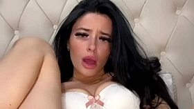 horny british exchange student fucks herself on webcam.