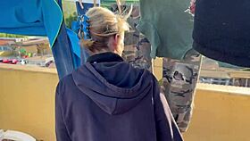 accidental homemade sex with neighbour cum in mouth blowjob in laundry room