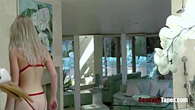 redhead teen vienna rose kneels and gets punished in the garage