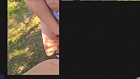 Milf begs for creampie in public outdoor pov sex