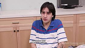 Latina liv undergoes a rectal exam in the classroom.