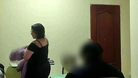 harassing the wet maid with big ass in lingerie