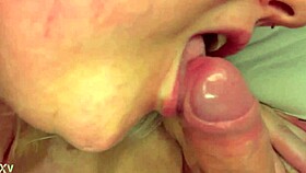 Chatting about a sexy blonde giving a wet performance in a casual setting