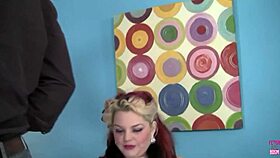 chunky babe with big tits performs