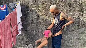 The friend Maloka from Carmona and I in his backyard.