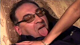 old man and horny milf in intense anal fuck session