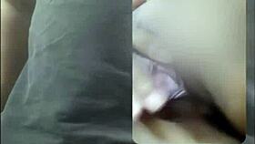 Filipina girlfriend's video call sex with roommate in bedroom