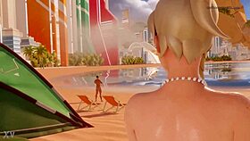 mercy's nude beach vacation with big cocks 😏