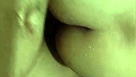 Asian pinay bent over for doggystyle blowjob in bathroom with loud moaning