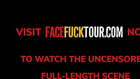 busty tattooed blonde hints at rough face fucking in homemade tape