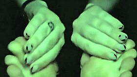 post workout footrub with toes and fingering