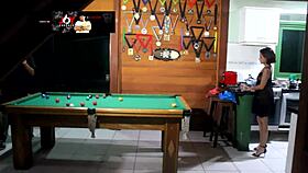 i lost at pool, so my wife and friend took over