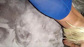 Milf In Lingerie Moans During Blowjob With Cum In Mouth