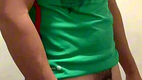 Mexican footballer jerking off in the gym bathroom