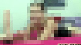 you clean up your own cum from the floor with your tongue, femdom style