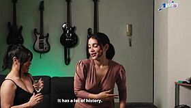 these sexy lesbian girls are dancing bachata and then scissoring passionately in the bedroom