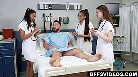 The Babes Suck His Dick Making Sure To Share And Get His Shaft Far Down Their Throats