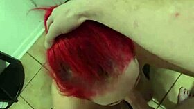 amber on her knees giving blowjob to daddy