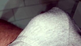 Amateur christmas cumshot with a very hard huge cock