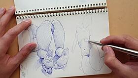 hey, check out this quick sketch of doggy-style foot fetish in my sketchbook