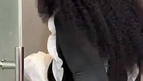 Ebony Maid Rides Boss