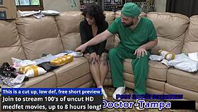 dr tampa checks nicole luvas' petite 18+ body in her first gyno exam with gloves and spreading