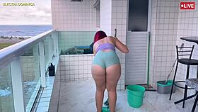 i hired this latina maid in mini shorts and she drove me wild